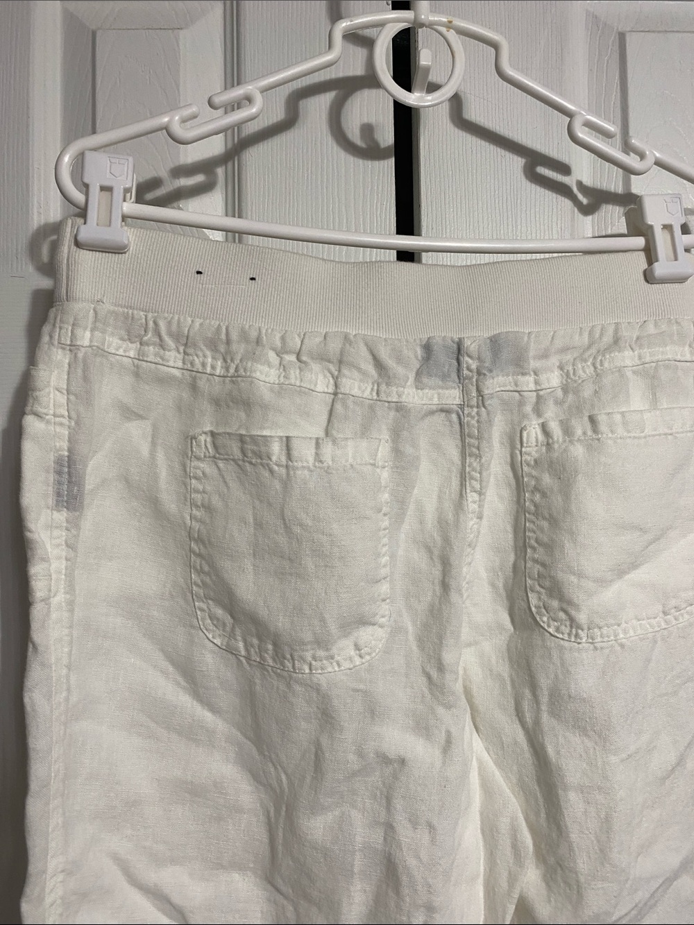 Style & Co off white linen casual lounge wide leg pants size PL - Picture 7 of 10